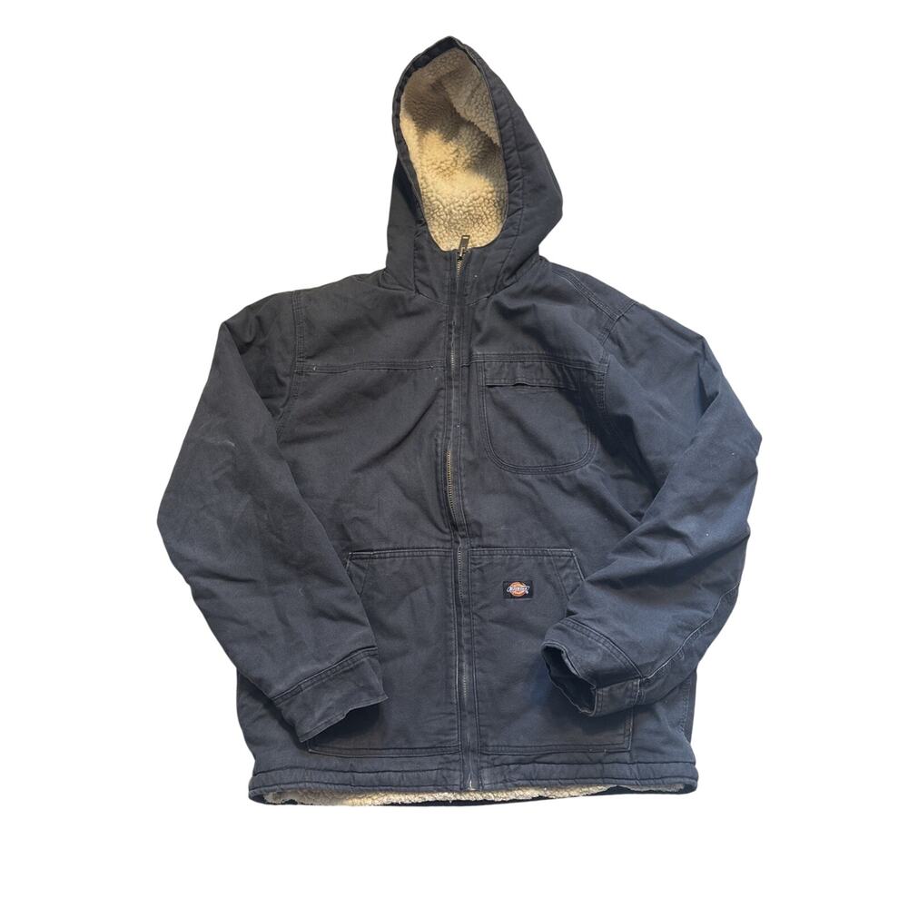 Dickies Sherpa Lined Hooded Work Jacket Full Zip - Black - Large